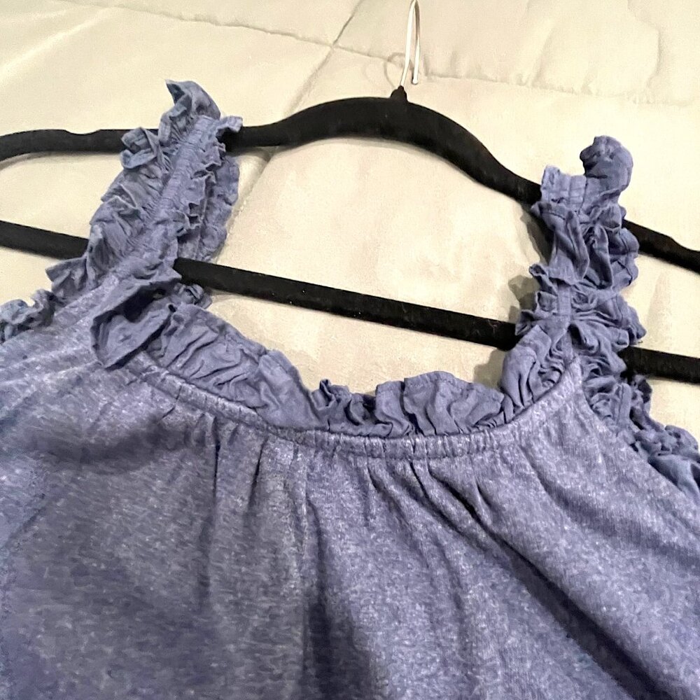Cato Blue Tiered Ruffle Midi Dress Boho Cottagecore Sleeveless Pockets - LARGE - Picture 12 of 16